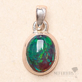 Opál černý etiopský přívěsek stříbro Ag 925 P599