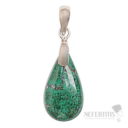 Malachite and cuprite pendant silver Ag 925 no. 6
