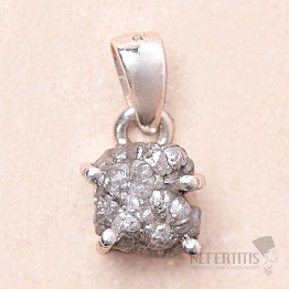 Diamant prírodný surový prívesok striebro Ag 925 KO61