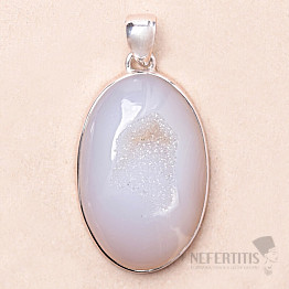 Druzy agate angelic aura pendant silver Ag 925 P611
