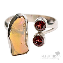 Dizajnový prsteň s etiópskym opálom striebro Ag 925 R622