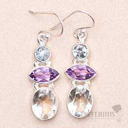 Amethyst green - prasiolite earrings silver Ag 925 62789