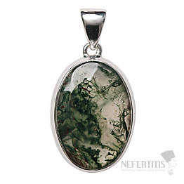 Achát machový prívesok striebro Ag 925 P64