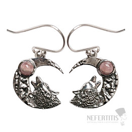 Designer earrings with rhodochrosite silver Ag 925 E640