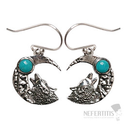 Designer earrings with blue turquoise silver Ag 925 E642