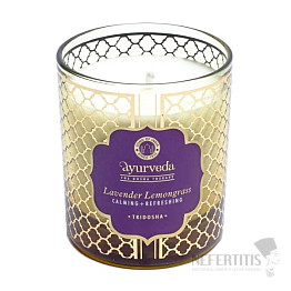 Vonná sviečka v skle Ajurvéda Tridosha s vôňou levandule