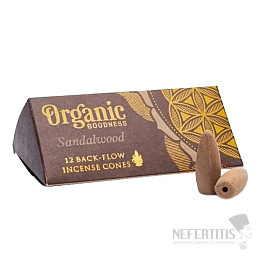 Vonné kužele pre tečúci dym Organic Goodness Sandalwood Backflow Cones