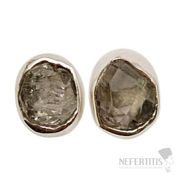 Herkimer diamant náušnice kôstky striebro Ag 925 E658