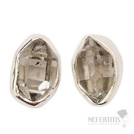 Herkimer diamant náušnice pecky stříbro Ag 925 E668