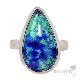 Malachit v azuritu prsteň striebro Ag 925 R669