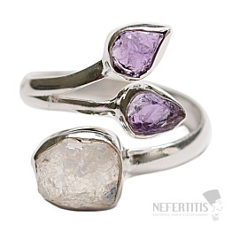 Designerring Mondstein Regenbogen Silber Ag 925 R670