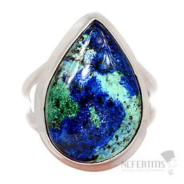 Malachit v azuritu prsteň striebro Ag 925 R678