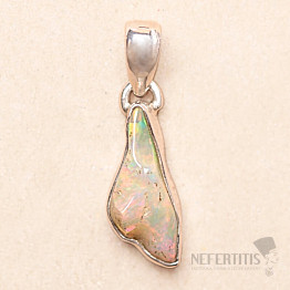 Ethiopian opal raw pendant silver Ag 925 P683