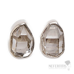 Herkimer diamant náušnice pecky stříbro Ag 925 E684