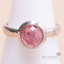 Tourmaline pink polished silver ring Ag 925 68772