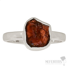 Granát surový prsten stříbro Ag 925 R69