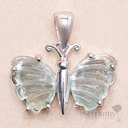 Tourmaline butterfly pendant silver Ag 925 LOT69