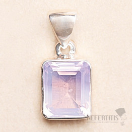 Ametyst levandulový broušený přívěsek stříbro Ag 925 P7