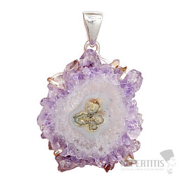 Amethyst cut stalactite pendant silver Ag 925 P7