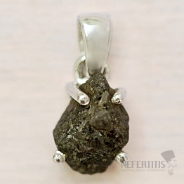 Diamond natural raw pendant silver Ag 925 LOT72