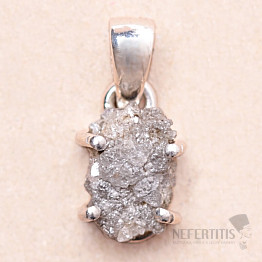 Diamond natural raw pendant silver Ag 925 KO73