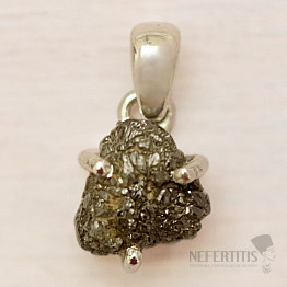 Diamond natural raw pendant silver Ag 925 LOT74