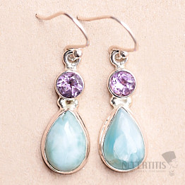 Larimar náušnice stříbro Ag 925 75085