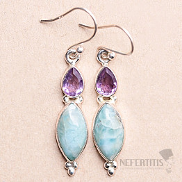 Larimar náušnice stříbro Ag 925 75087