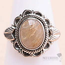 Sagenitkristall mit Rutilring Silber Ag 925 75188