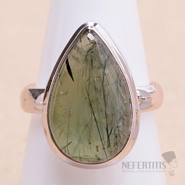 Aktinolith im Prehnit Ring Silber Ag 925 R77
