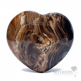 Aragonit hnedý masážna hmatka veľké srdce 6 cm