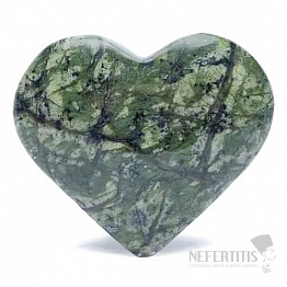 Serpentin zelený masážní hmatka srdce 4,5 cm