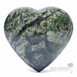 Serpentín zelený masážna hmatka srdce 5 cm