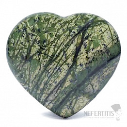Serpentin zelený masážní hmatka srdce 6 cm