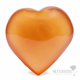 Kalcit medový masážna hmatka srdca 4 cm