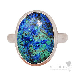 Malachit v azuritu prsten stříbro Ag 925 R779
