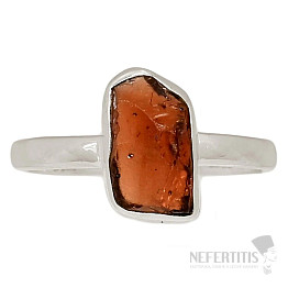 Garnet raw ring silver Ag 925 R78