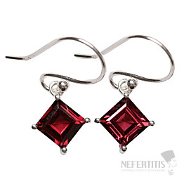 Granát brúsený náušnice striebro Ag 925 E797