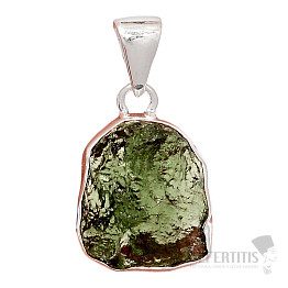Moldavite pendant silver Ag 925 P797