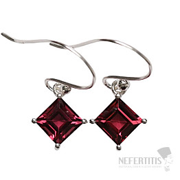 Garnet cut earrings silver Ag 925 E798
