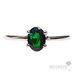 Opál černý etiopský broušený prsten stříbro Ag 925 LOT8