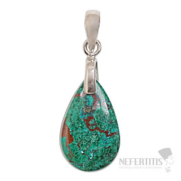 Malachite and cuprite pendant silver Ag 925 no. 8
