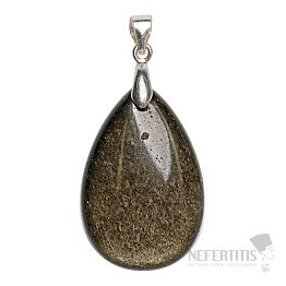 Obsidian-Goldanhänger, Silber Ag 925 Nr. 8