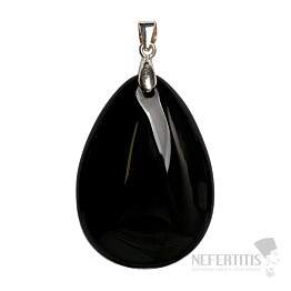 Obsidián čierny nebeské oko prívesok striebro Ag 925 č. 8