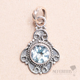 Topaz modrý přívěsek stříbro Ag 925 MIX8