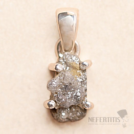 Diamant přírodní surový přívěsek stříbro Ag 925 LOT81