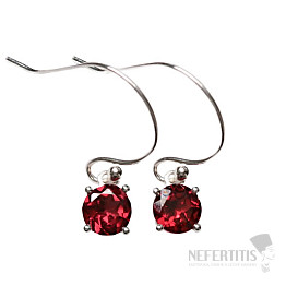 Granát broušený náušnice stříbro Ag 925 E814