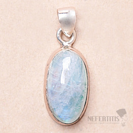 Moonstone rainbow green pendant silver Ag 925 81560