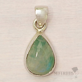 Green moonstone pendant silver Ag 925 81564