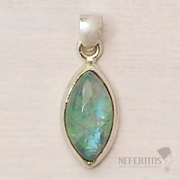 Green moonstone pendant silver Ag 925 81575